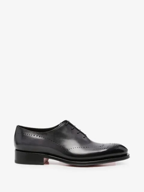 Santoni perforated-detail leather oxford shoes