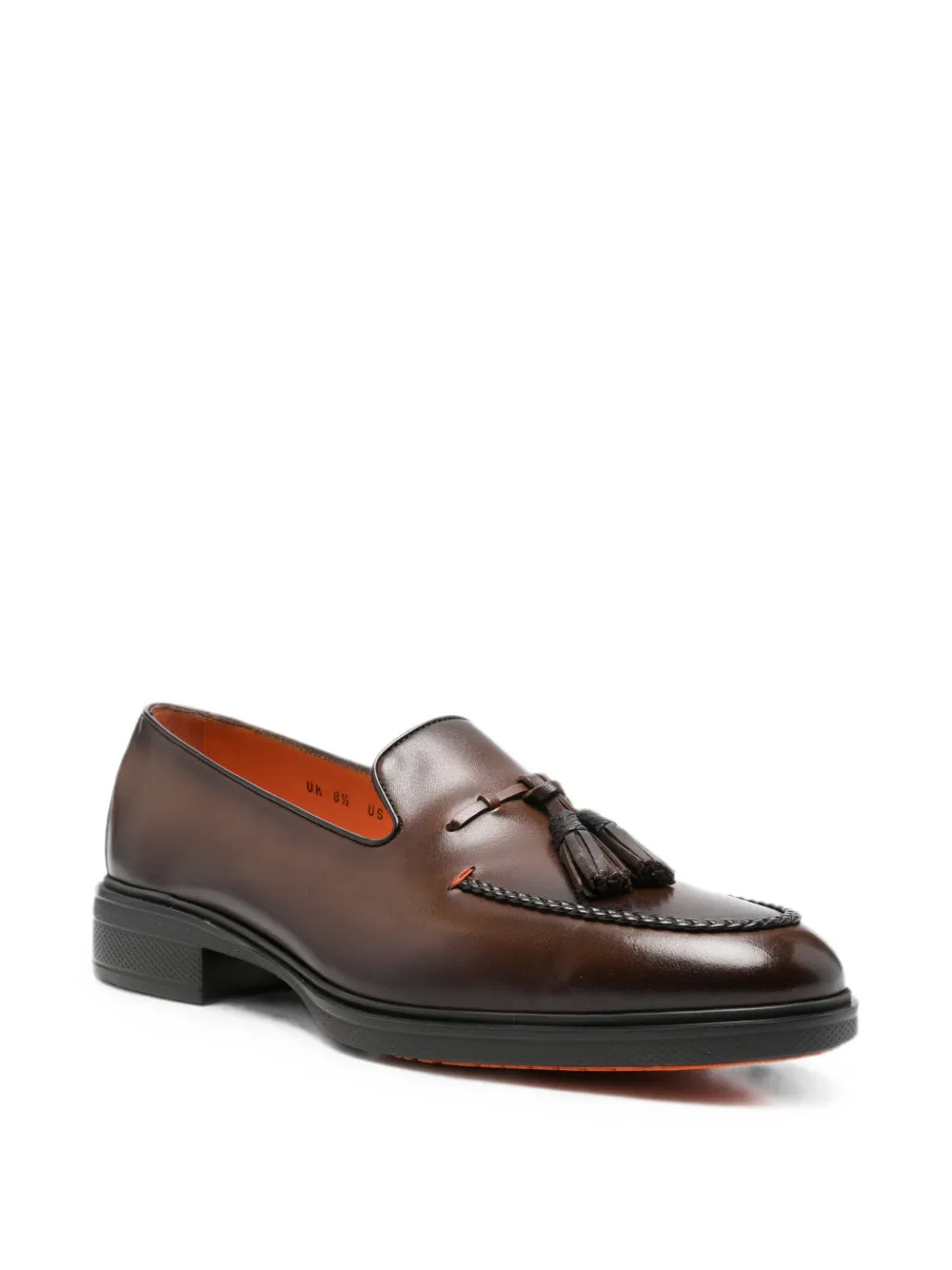 Santoni tassel braided-trim loafers Bruin