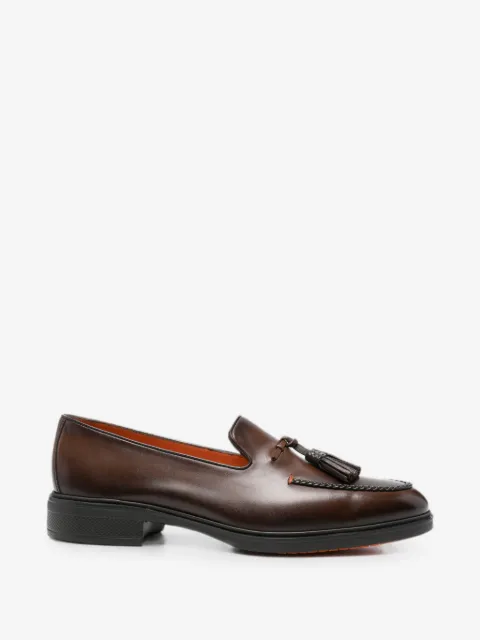 Santoni tassel braided-trim loafers