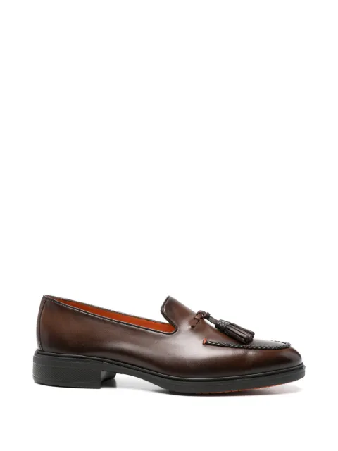 Santoni tassel braided-trim loafers