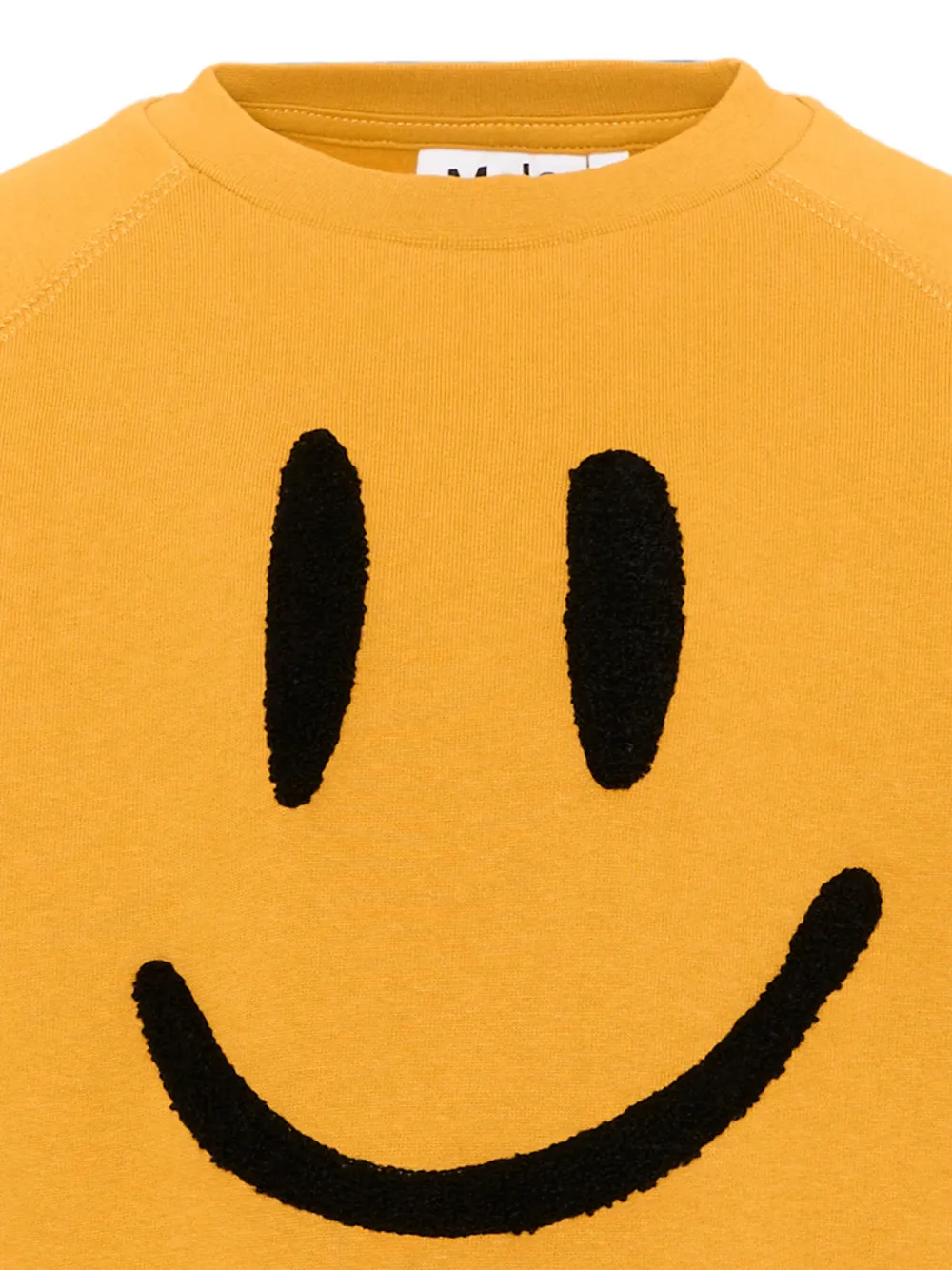 Molo Mike trui met raglan mouwen en smiley-patch Geel
