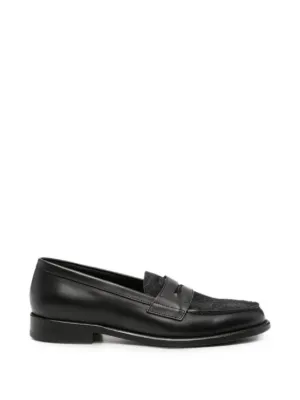 Prada レザーローファー | ブラック | FARFETCH JP