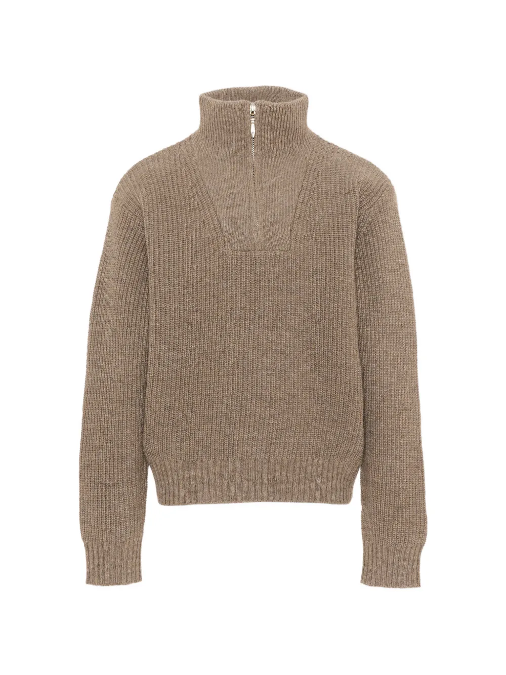 Molo Gretta half-zip ribbed-knit jumper - Marrone