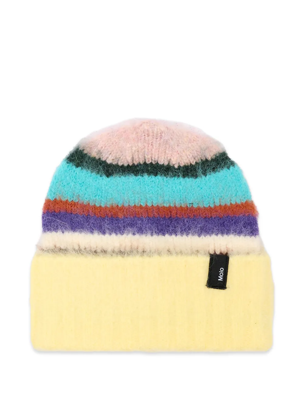 Molo Kara striped knitted beanie hat - Giallo