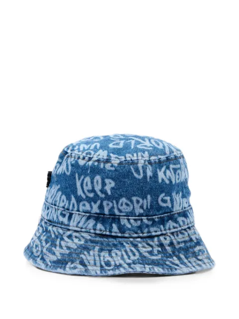 Molo Siks graffiti-print denim bucket hat