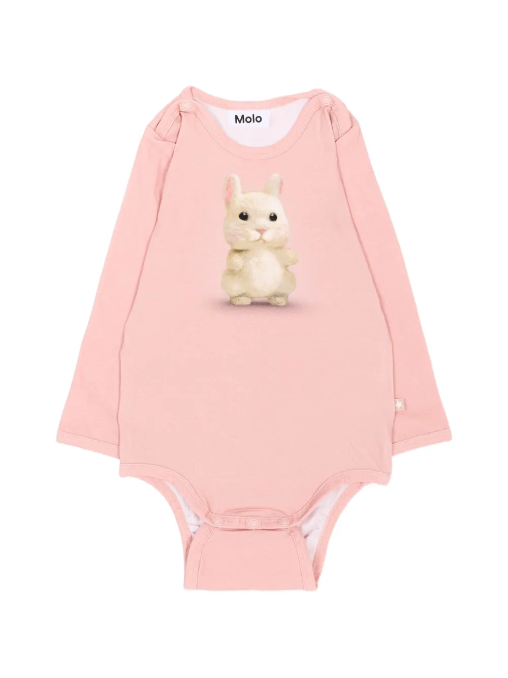 Molo Foss bunny-print long-sleeve bodysuit - Rosa