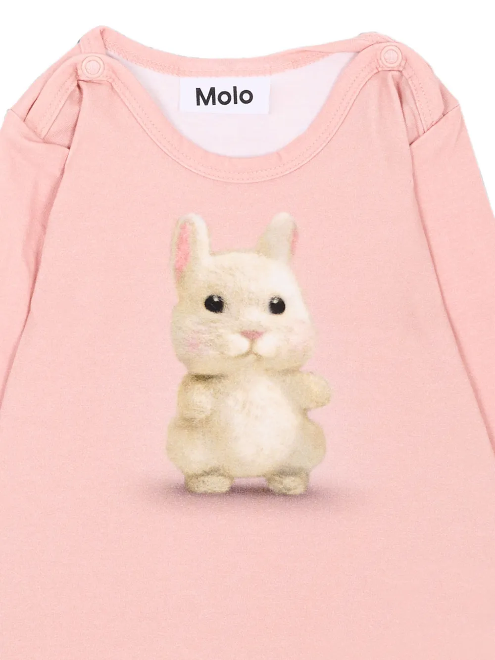 Molo Foss body met konijnen-print en lange mouwen Roze