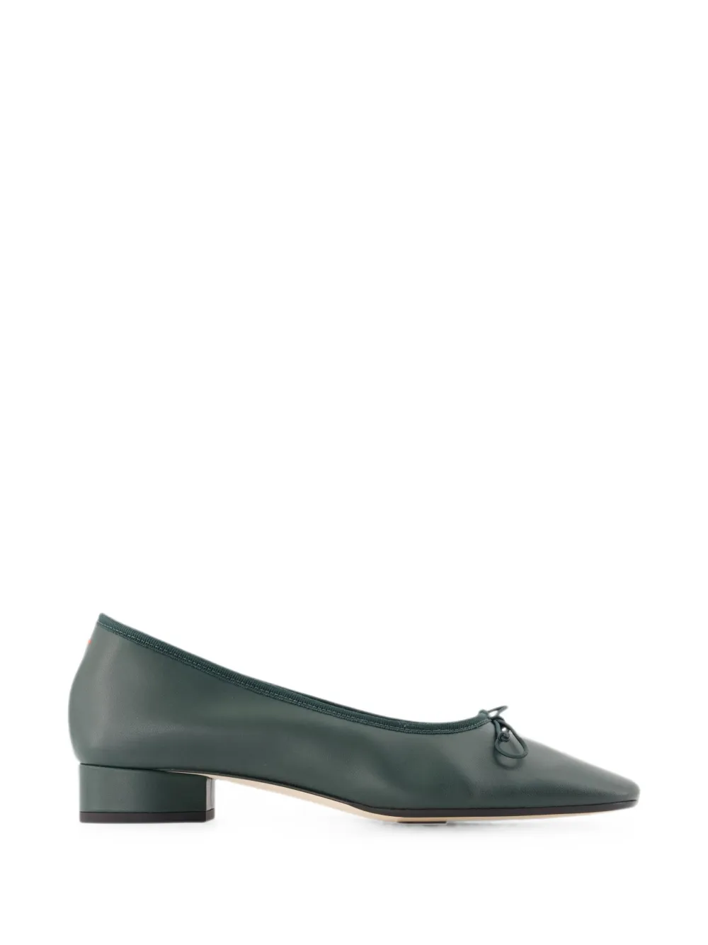 Aeyde Onda bow-detail leather pumps Groen