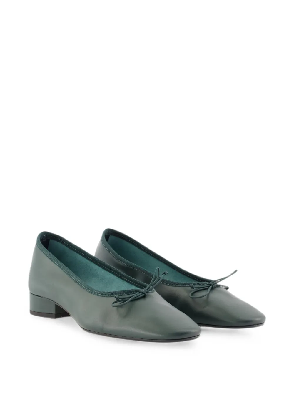 Aeyde Onda bow-detail leather pumps Groen