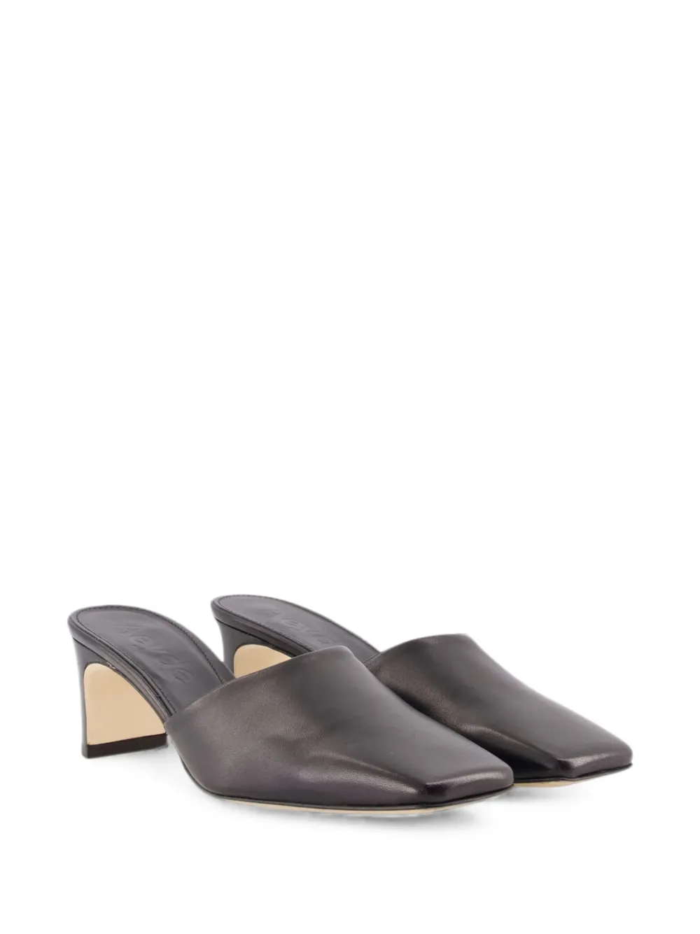 Aeyde Blithe square-toe mules Zwart