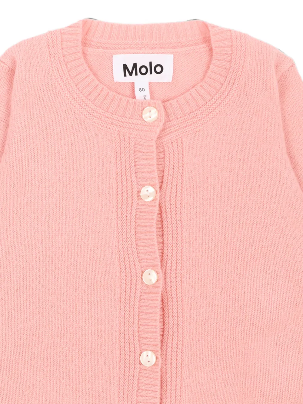 Molo Oita fijngebreid vest met knopen Roze