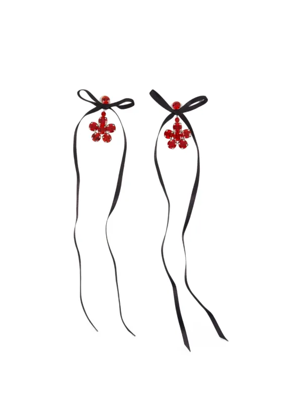 Simone Rocha Daisy Bow Earrings in Silver