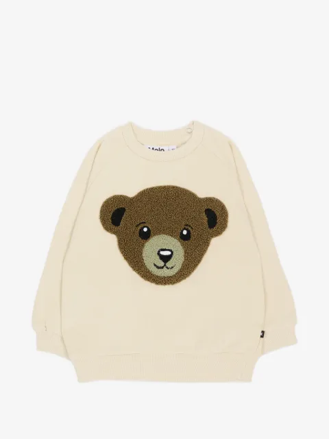 Molo Disc bear-patch raglan-sleeve sweater