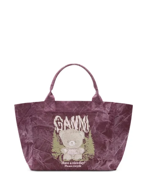 GANNI tote con estampado gráfico mediano