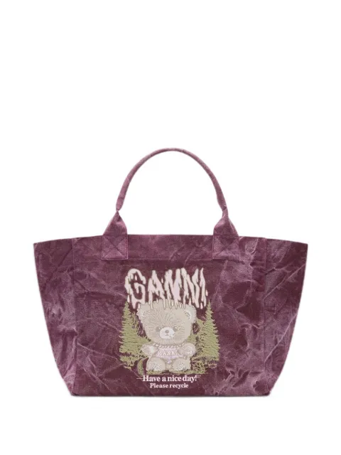 GANNI Bolsa tote média com estampa gráfica
