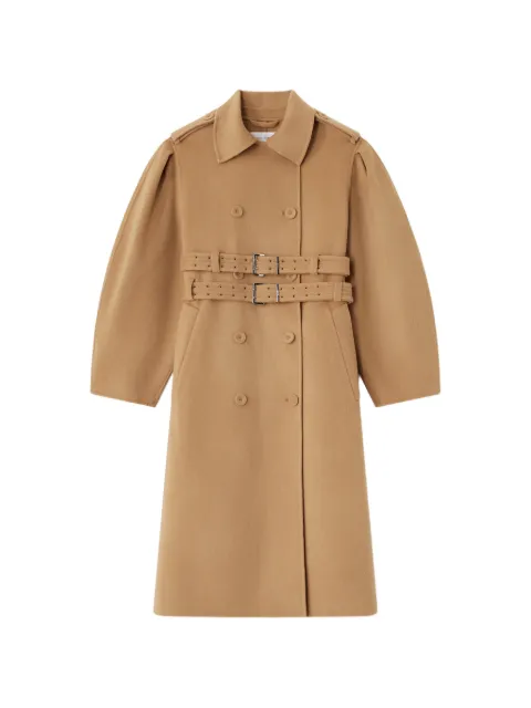GANNI coat in double-faced wool