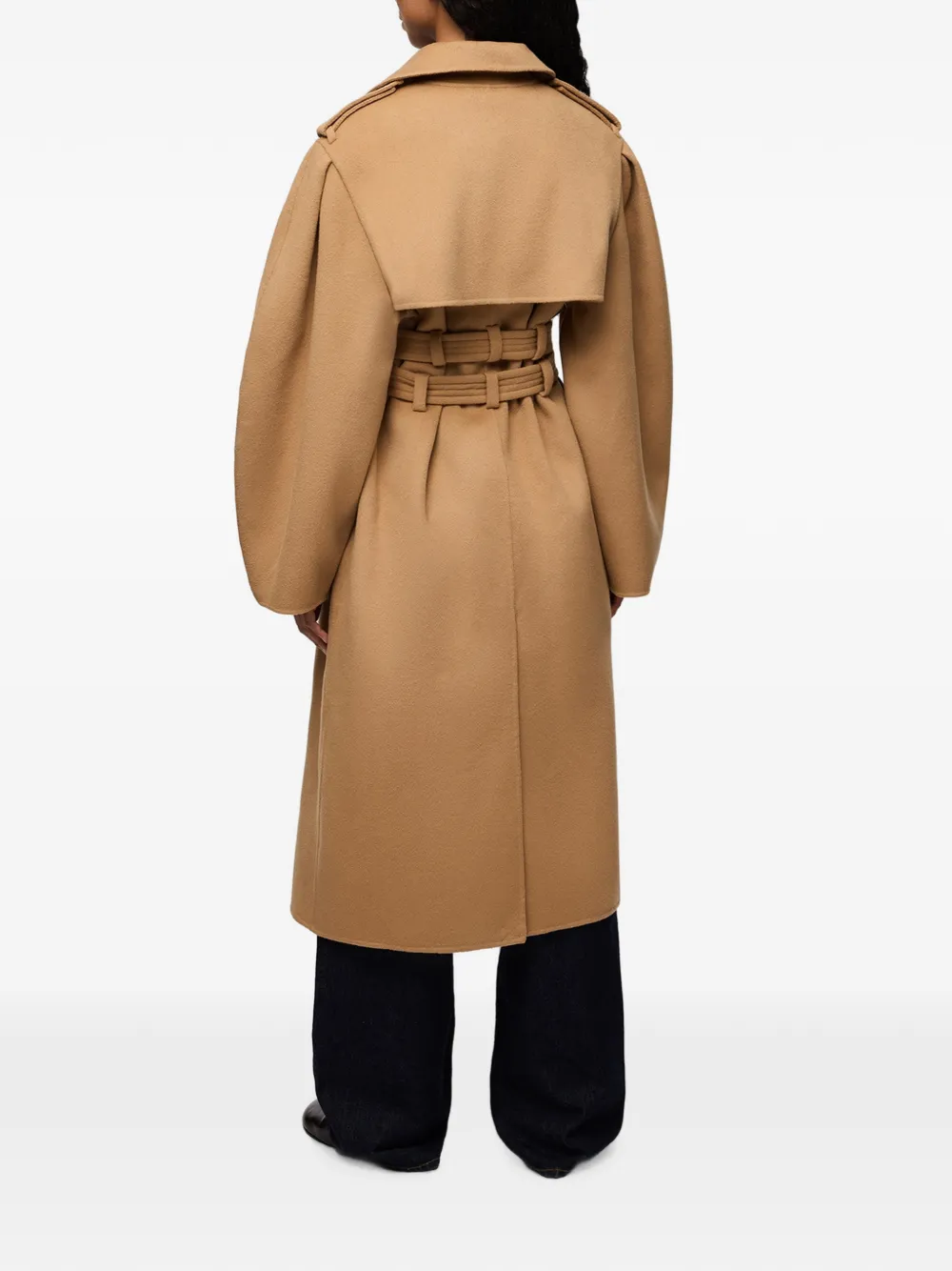 GANNI Jas van wollen dubbelzijdige stof Beige