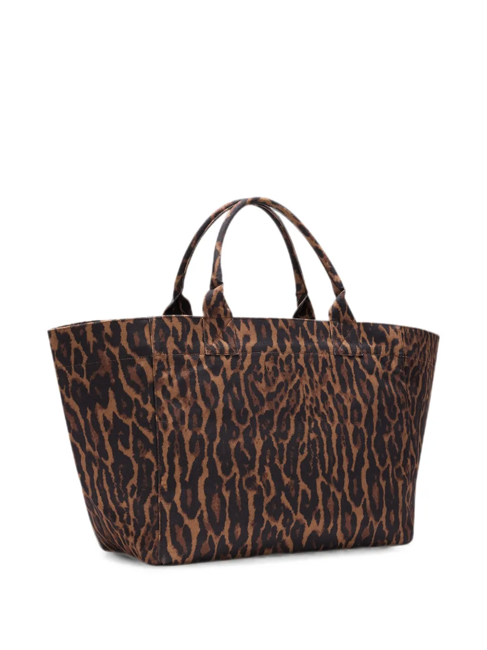 GANNI Shopper met luipaard-print en borduurwerk Bruin