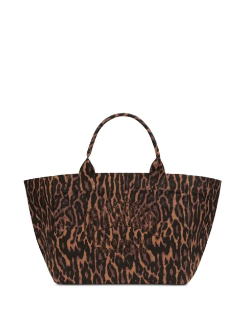 GANNI tote XXL con estampado de leopardo