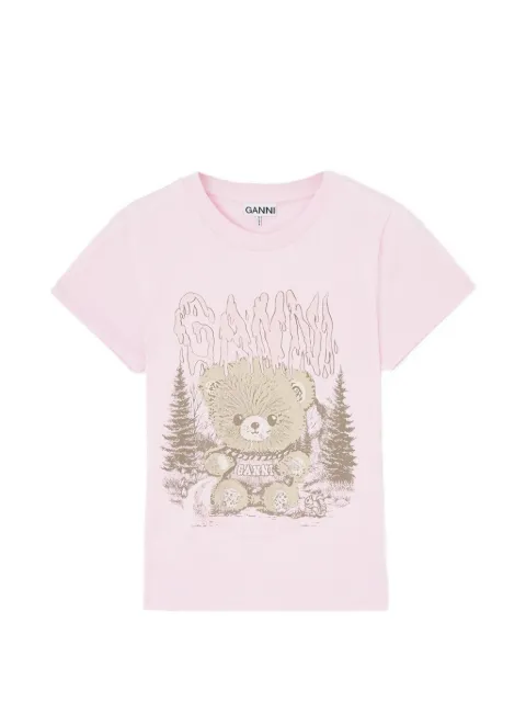 GANNI baby-fit T-shirt with Forest Teddy