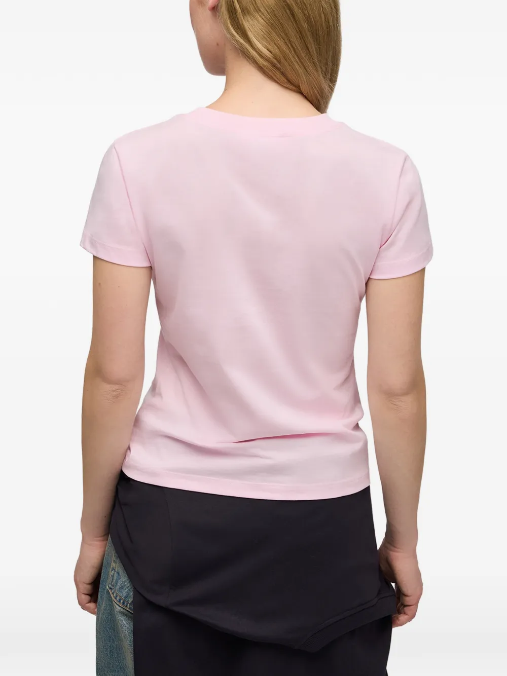 GANNI Baby-fit T-shirt met Forest Teddy Roze