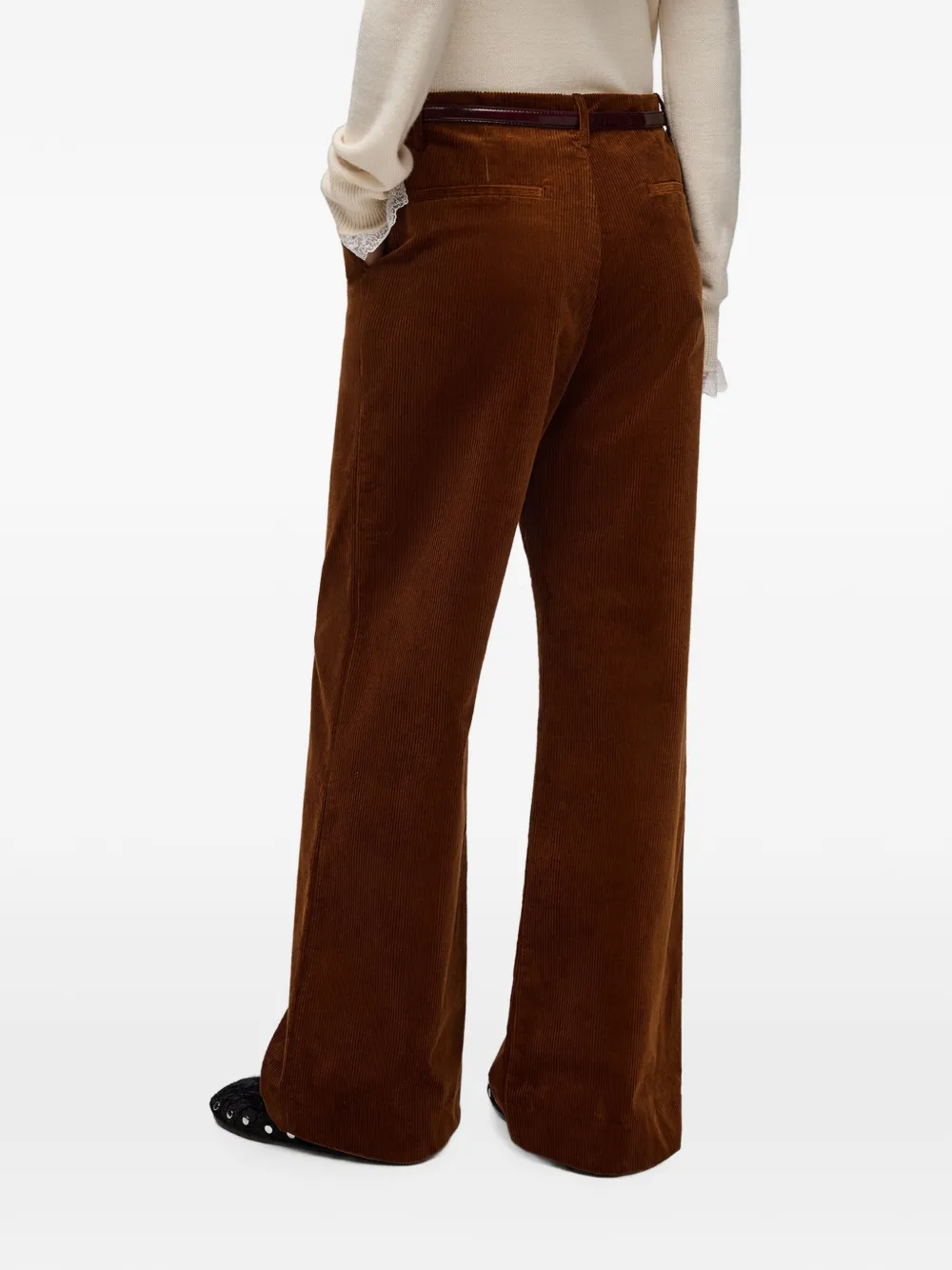 GANNI Ribfluwelen broek Bruin