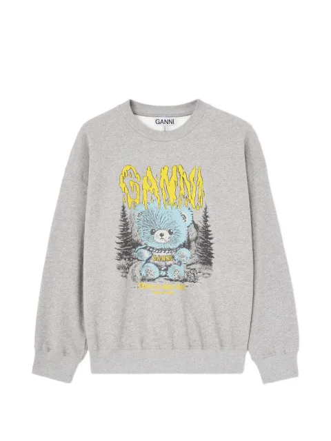 GANNI crewneck sweatshirt with Forest Teddy