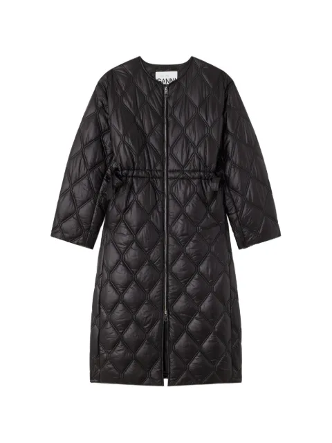 GANNI coat in black quilt