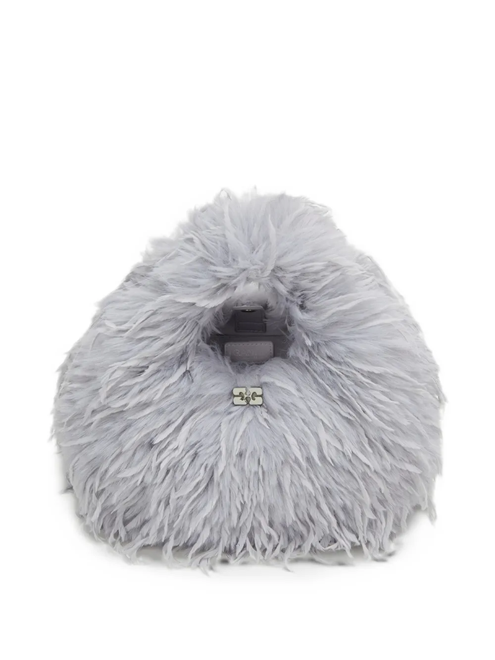 GANNI Mini-tas met veren Grijs