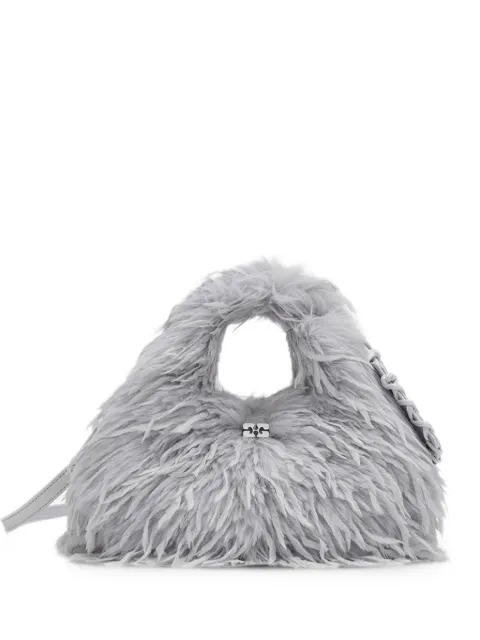 GANNI mini sac en plumes bleues