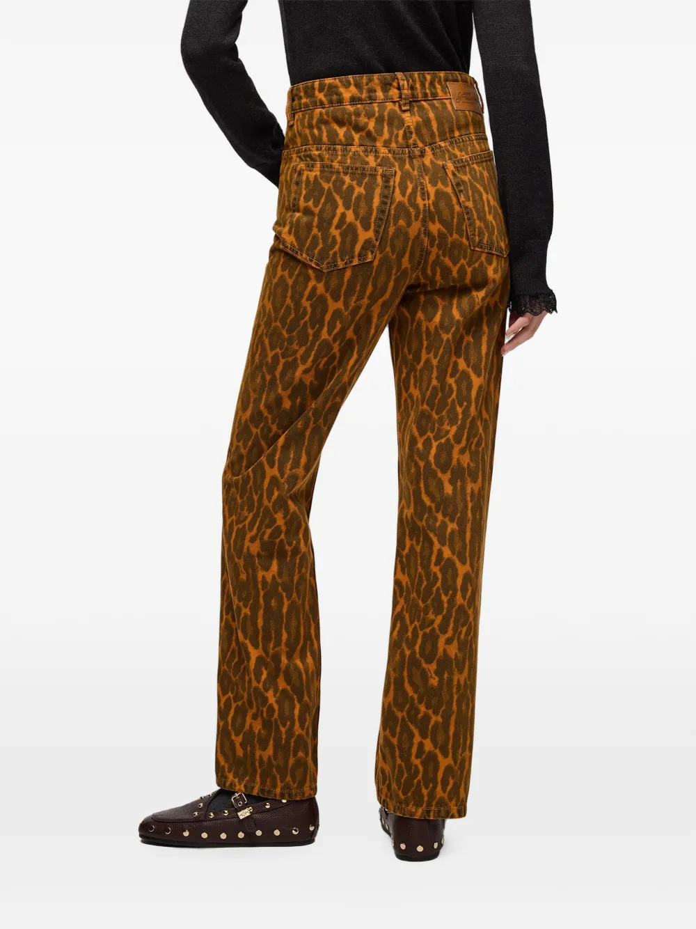 GANNI Jeans met luipaardprint Bruin