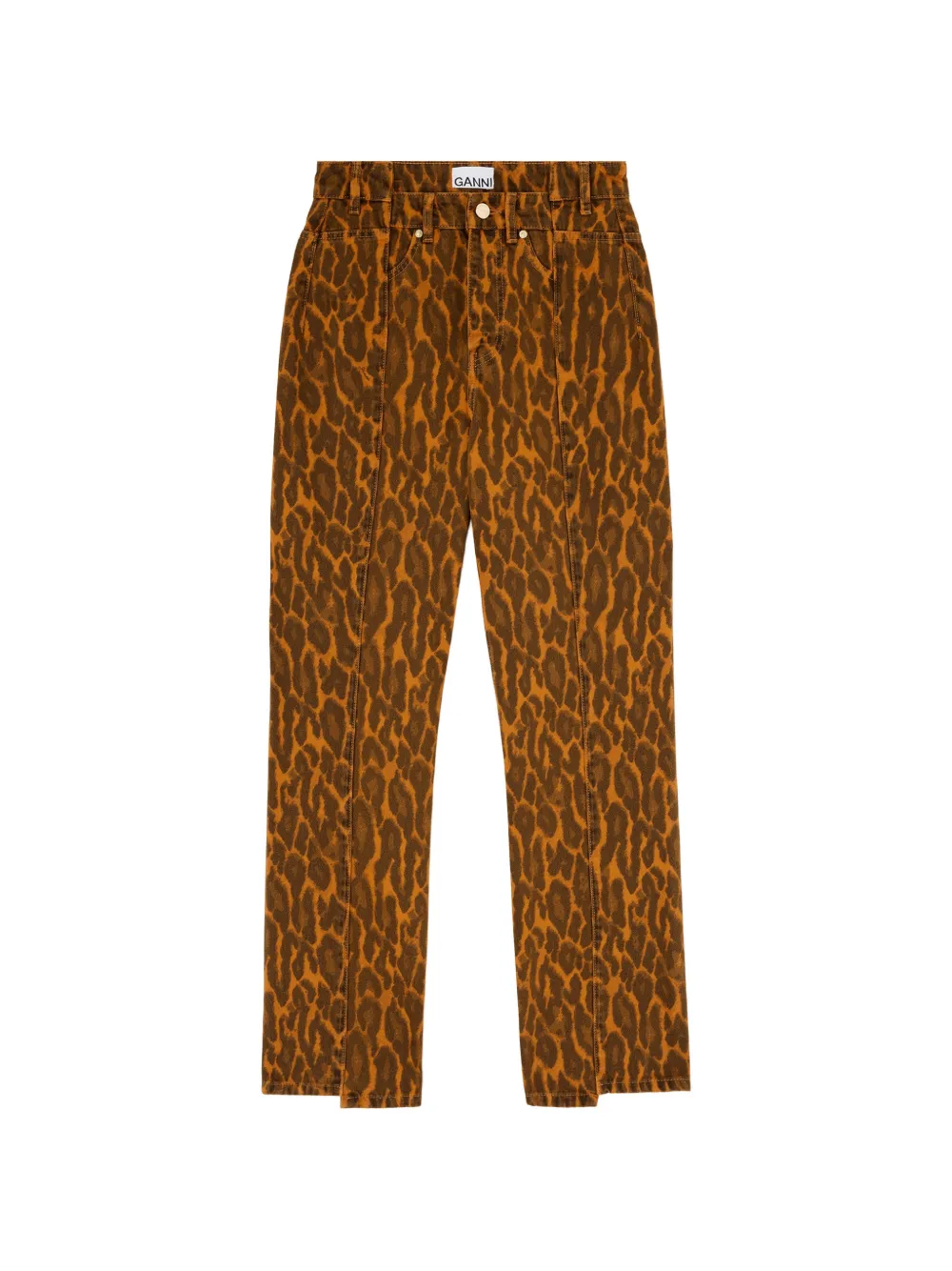 GANNI Jeans con pieghe - Marrone