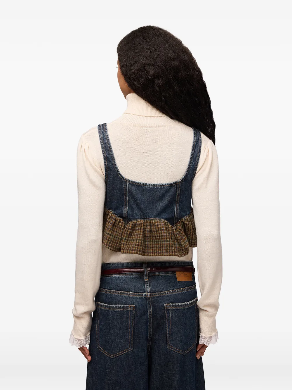 GANNI Denim top met textuur Blauw