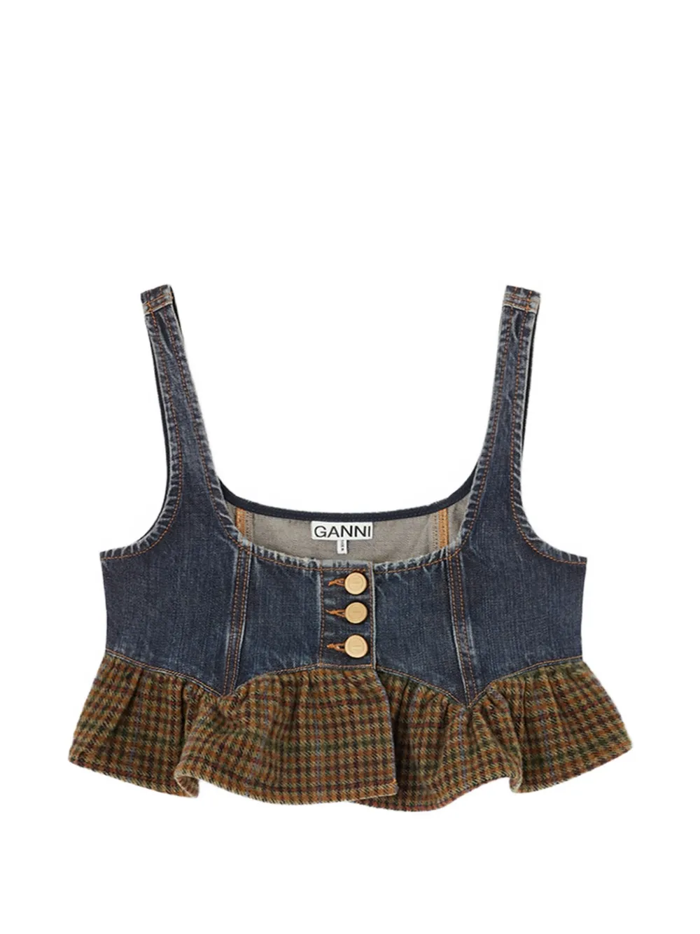 GANNI Top denim - Blu