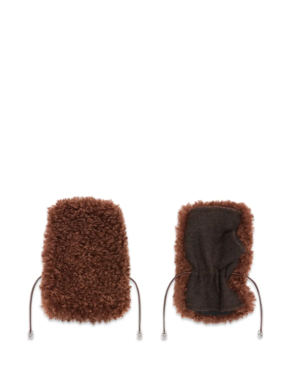 GANNI Wanten van alternatieve lammy Bruin