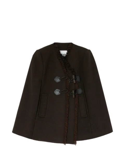 GANNI cape in brown wool