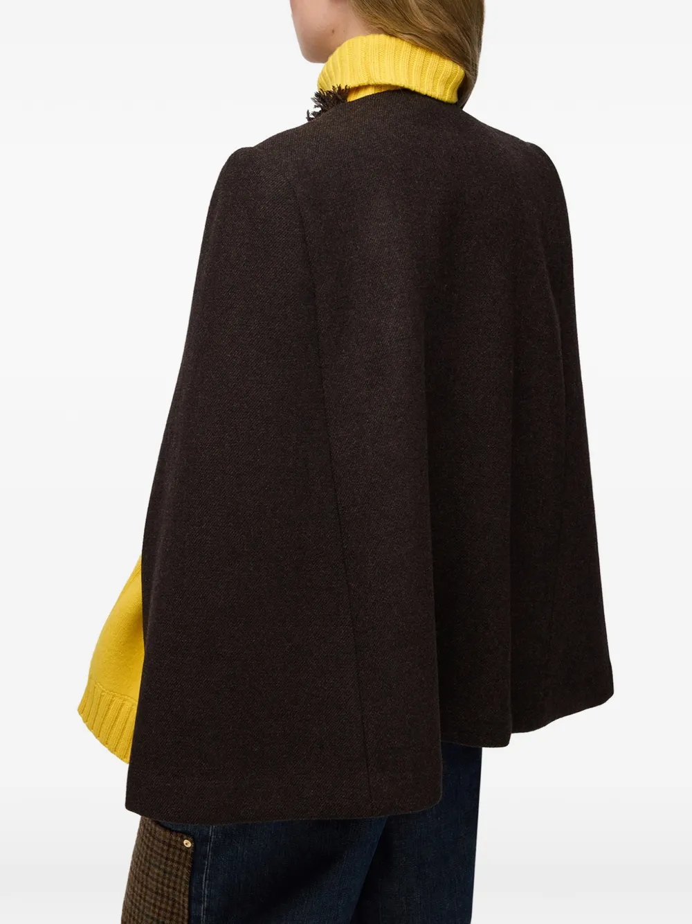 GANNI Wollen cape Bruin