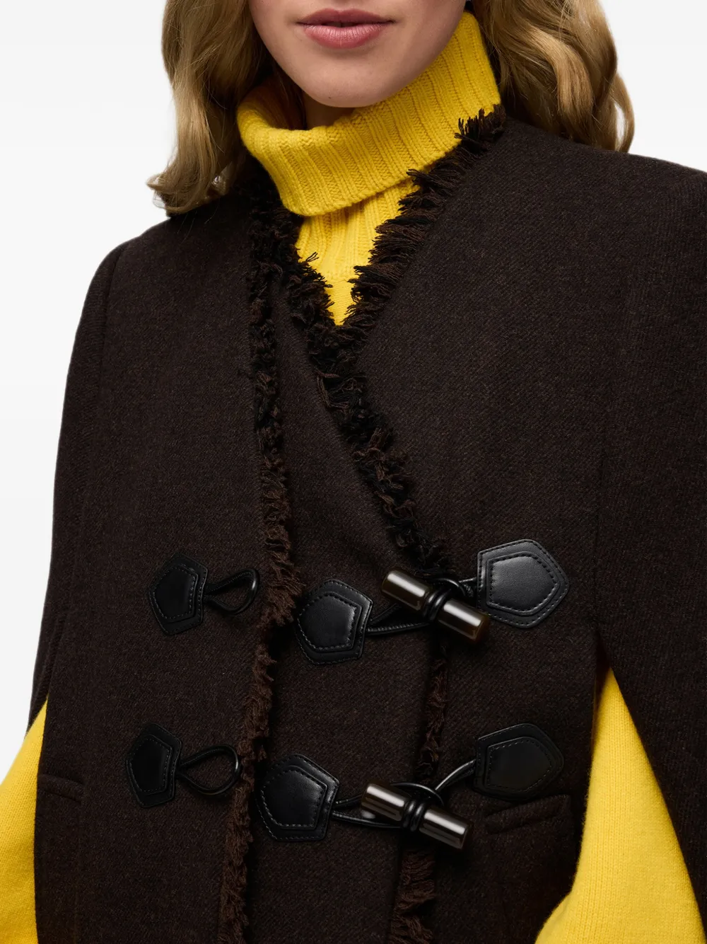 GANNI Wollen cape Bruin