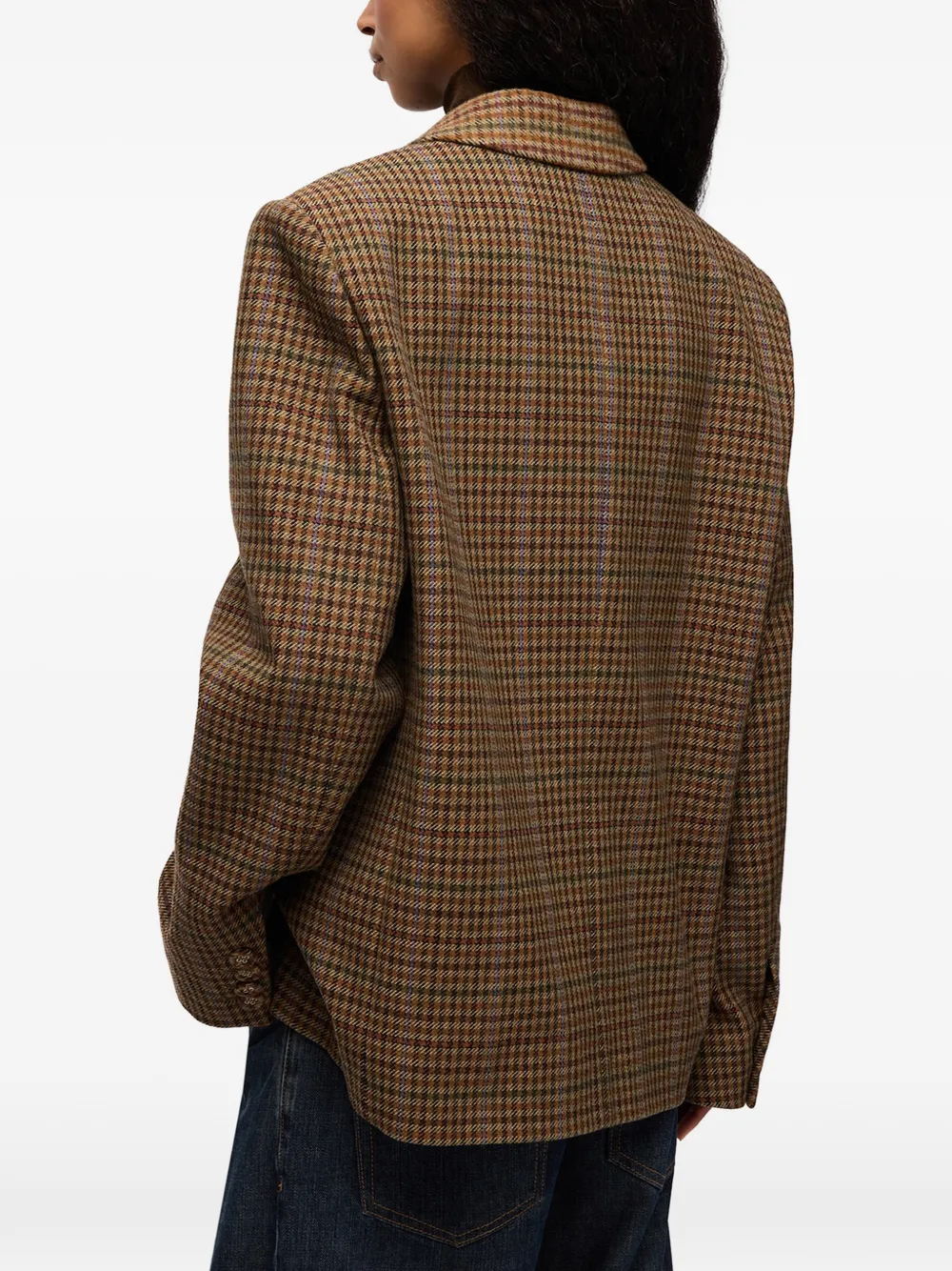 GANNI Blazer met ruit-patroon Bruin