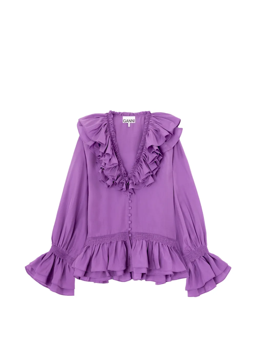 GANNI blouse in viscose silk - Viola