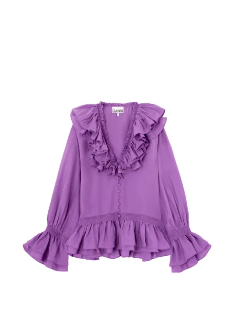 GANNI blouse in viscose silk