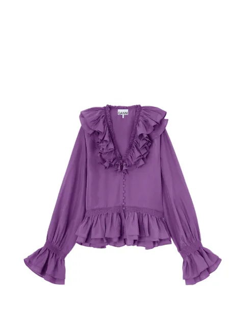 GANNI blouse in viscose silk