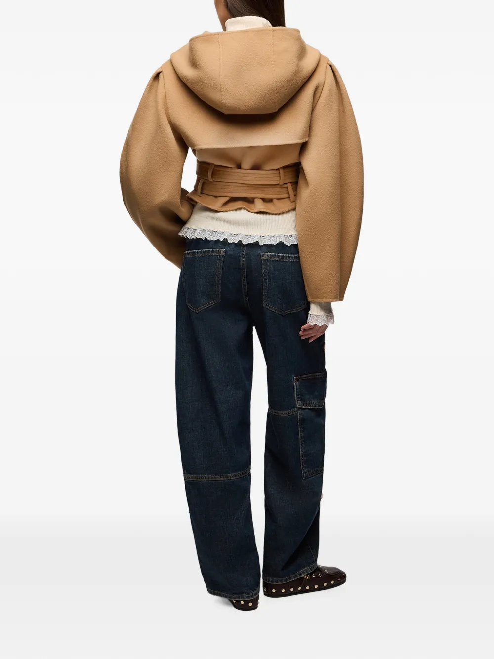 GANNI Jack van wollen dubbelzijdige stof Beige