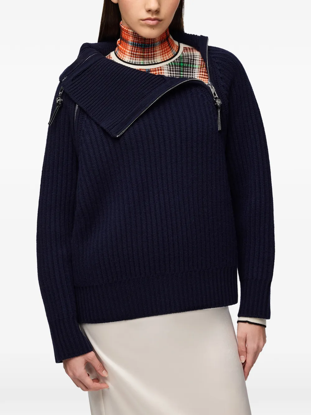 GANNI Coltrui van blauwe wol