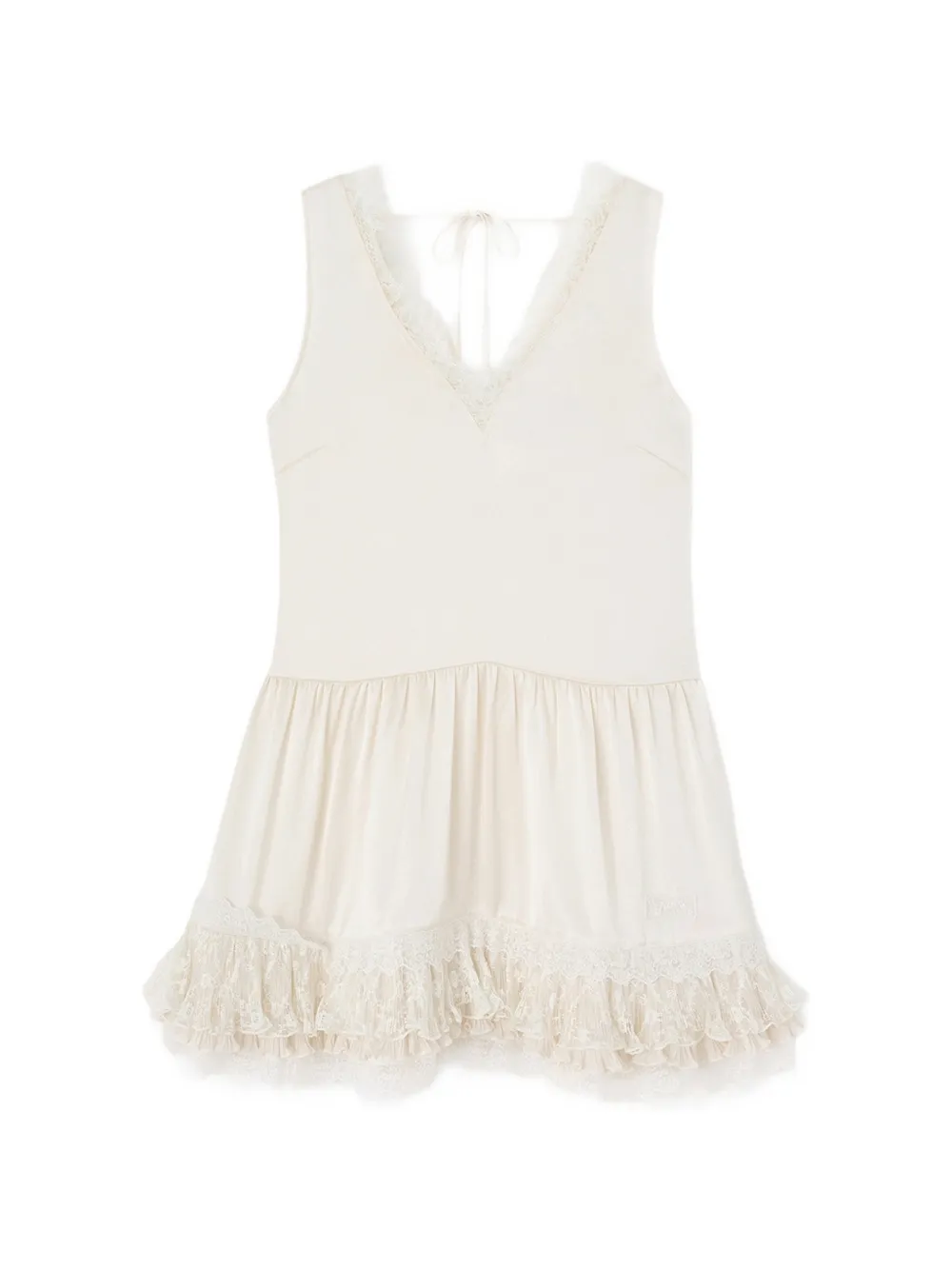 GANNI Abito con ruches - Bianco