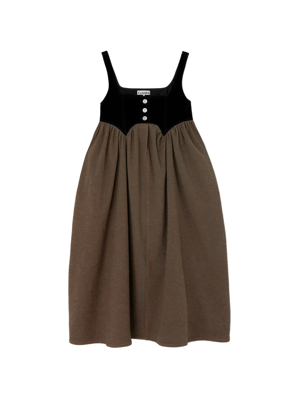 GANNI Abito denim - Marrone