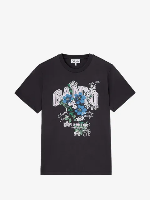 GANNI T-shirt with flowers