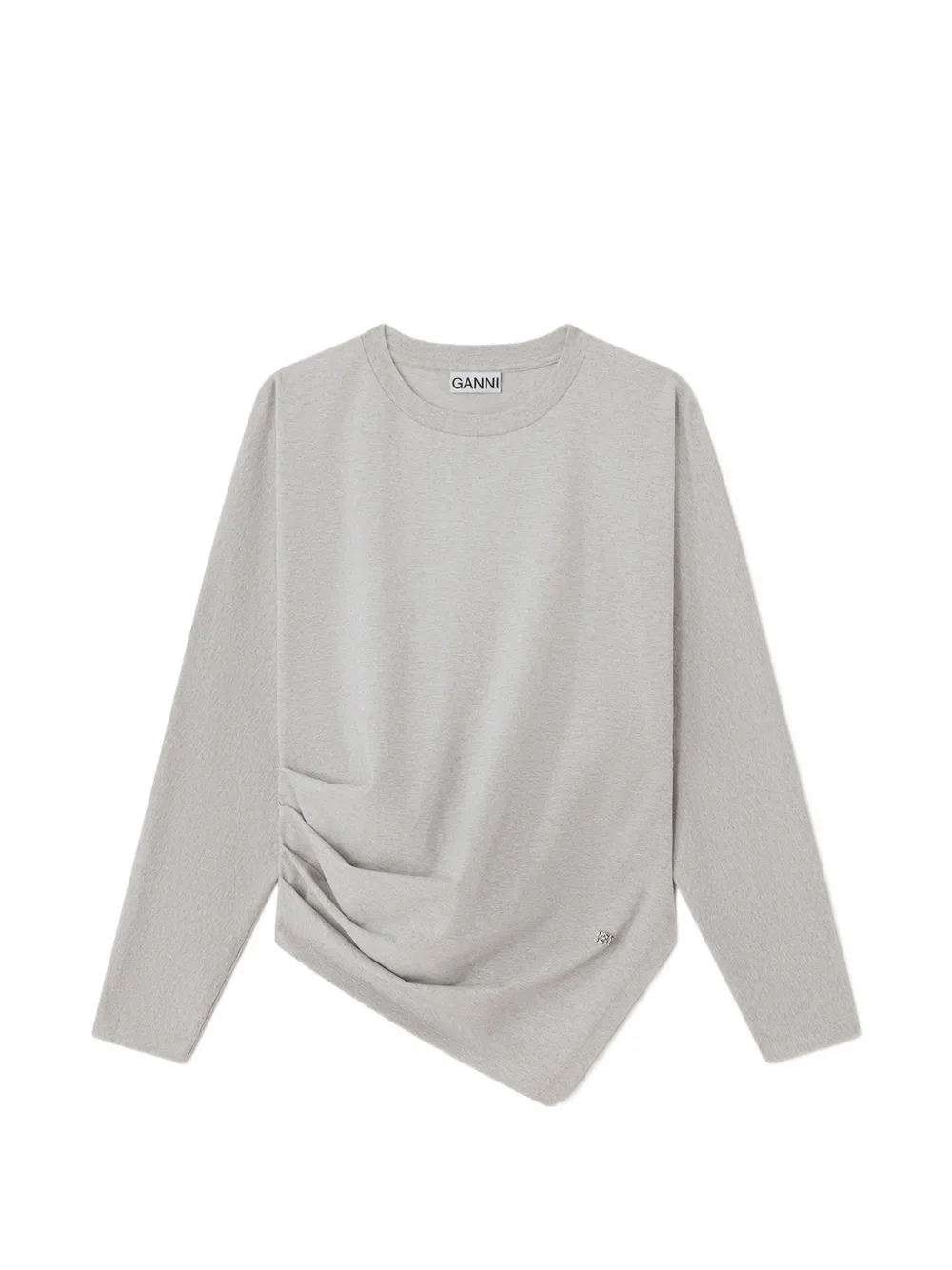 GANNI Blusa in jersey drappeggiato - Grigio