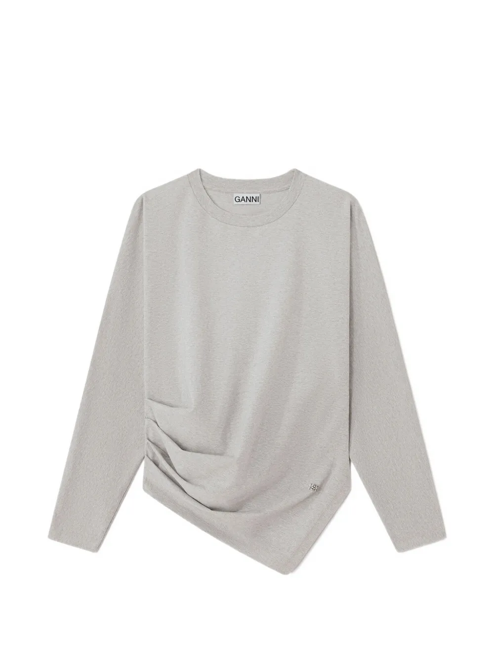 GANNI Gedrapeerde jersey blouse Grijs