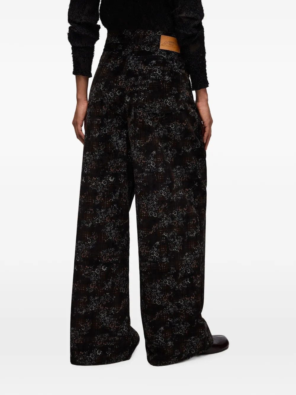 GANNI Marri denim jeans met print Zwart